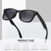 imageMEETSUN Polarized Sunglasses for Women Men Classic Retro Square Frame Driving Trendy Sun Glasses UV ProtectionMatte Black Frame Grey Gradient Lens