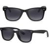 imageMEETSUN Polarized Sunglasses for Women Men Classic Retro Square Frame Driving Trendy Sun Glasses UV ProtectionMatte Black Frame Grey Gradient Lens