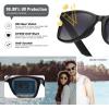 imageMEETSUN Polarized Sunglasses for Women Men Classic Retro Square Frame Driving Trendy Sun Glasses UV ProtectionMatte Black Frame Grey Gradient Lens