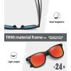 imageMEETSUN Polarized Sunglasses for Women Men Classic Retro Square Frame Driving Trendy Sun Glasses UV ProtectionMatte Black Frame Red Mirrored Lens