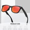 imageMEETSUN Polarized Sunglasses for Women Men Classic Retro Square Frame Driving Trendy Sun Glasses UV ProtectionMatte Black Frame Red Mirrored Lens