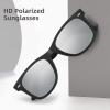 imageMEETSUN Polarized Sunglasses for Women Men Classic Retro Square Frame Driving Trendy Sun Glasses UV ProtectionMatte Black Frame Silver Mirrored Lens