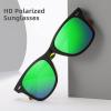 imageMEETSUN Polarized Sunglasses for Women Men Classic Retro Square Frame Driving Trendy Sun Glasses UV ProtectionMatte BlackGreenorange Frame Green Mirrored Lens