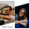 imageMEETSUN Polarized Sunglasses for Women Men Classic Retro Square Frame Driving Trendy Sun Glasses UV ProtectionNight Vision Lens Matte Black Frame