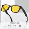 imageMEETSUN Polarized Sunglasses for Women Men Classic Retro Square Frame Driving Trendy Sun Glasses UV ProtectionNight Vision Lens Matte Black Frame
