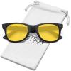 imageMEETSUN Polarized Sunglasses for Women Men Classic Retro Square Frame Driving Trendy Sun Glasses UV ProtectionNight Vision Lens Matte Black Frame