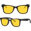 imageMEETSUN Polarized Sunglasses for Women Men Classic Retro Square Frame Driving Trendy Sun Glasses UV ProtectionNight Vision Lens Matte Black Frame