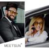 imageMEETSUN Polarized Sunglasses for Women Men Classic Retro Square Frame Driving Trendy Sun Glasses UV ProtectionNight Vision Lens Matte Leopard Frame