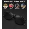 imageMEETSUN Polarized Sunglasses for Women Men Classic Retro Square Frame Driving Trendy Sun Glasses UV ProtectionS1matte Black