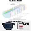 imageMEETSUN Polarized Sunglasses for Women Men Classic Retro Square Frame Driving Trendy Sun Glasses UV ProtectionS1matte Black