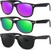 imageMEETSUN Polarized Sunglasses for Women Men Classic Retro Trendy Driving Sun Glasses UV400 Protection 3 Pack3 Pack Gradient FrameBlack  Green  Purple