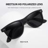 imageMEETSUN Polarized Sunglasses for Women Men Classic Retro Trendy Driving Sun Glasses UV400 Protection 3 Pack3 Pack Matte Black  Leopard Grey  Grey Leopard
