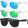 imageMEETSUN Polarized Sunglasses for Women Men Classic Retro Trendy Driving Sun Glasses UV400 Protection 3 Pack3 Pack Matte Clear FrameBlack  Blue  Green