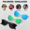 imageMEETSUN Polarized Sunglasses for Women Men Classic Retro Trendy Driving Sun Glasses UV400 Protection 3 Pack3 Pack Matte Clear FrameBlack  Blue  Green