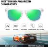 imageMEETSUN Polarized Sunglasses for Women Men Classic Retro Trendy Driving Sun Glasses UV400 Protection 3 Pack3 Pack Matte Clear FrameBlack  Blue  Green
