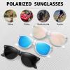 imageMEETSUN Polarized Sunglasses for Women Men Classic Retro Trendy Driving Sun Glasses UV400 Protection 3 Pack3 Pack Matte Clear FrameBlack  Blue  Pink