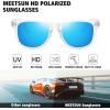imageMEETSUN Polarized Sunglasses for Women Men Classic Retro Trendy Driving Sun Glasses UV400 Protection 3 Pack3 Pack Matte Clear FrameBlack  Blue  Pink