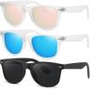 imageMEETSUN Polarized Sunglasses for Women Men Classic Retro Trendy Driving Sun Glasses UV400 Protection 3 Pack3 Pack Matte Clear FrameBlack  Blue  Pink