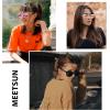 imageMEETSUN Polarized Sunglasses for Women Men Trendy Classic Retro Designer Style Fashion UV400 Protection3 Pack Black Lens  Pink Mirrored  Purple Pink Mirrored