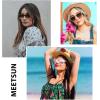 imageMEETSUN Polarized Sunglasses for Women Men Trendy Classic Retro Designer Style Fashion UV400 Protection3 Pack Brown Gradient  Light Brown  Pink Mirrored