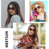 imageMEETSUN Polarized Sunglasses for Women Men Trendy Classic Retro Designer Style Fashion UV400 Protection3 Pack Brown Gradient  Light Brown  Tortoiseshell