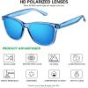 imageMEETSUN Polarized Sunglasses for Women Men Trendy Classic Retro Designer StyleBlue Frame  Blue Mirrored Lens