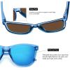imageMEETSUN Polarized Sunglasses for Women Men Trendy Classic Retro Designer StyleBlue Frame  Blue Mirrored Lens