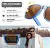 imageMEETSUN Polarized Sunglasses for Women Men Trendy Classic Retro Designer StyleBlue Frame  Brown Lens