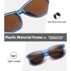 imageMEETSUN Polarized Sunglasses for Women Men Trendy Classic Retro Designer StyleBlue Frame  Brown Lens