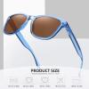 imageMEETSUN Polarized Sunglasses for Women Men Trendy Classic Retro Designer StyleBlue Frame  Brown Lens