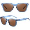 imageMEETSUN Polarized Sunglasses for Women Men Trendy Classic Retro Designer StyleBlue Frame  Brown Lens
