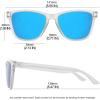 imageMEETSUN Polarized Sunglasses for Women Men Trendy Classic Retro Designer StyleClear Frame  Blue Mirrored Lens
