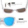 imageMEETSUN Polarized Sunglasses for Women Men Trendy Classic Retro Designer StyleClear Frame  Blue Mirrored Lens