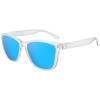 imageMEETSUN Polarized Sunglasses for Women Men Trendy Classic Retro Designer StyleClear Frame  Blue Mirrored Lens