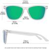 imageMEETSUN Polarized Sunglasses for Women Men Trendy Classic Retro Designer StyleClear Frame  Green Mirrored Lens