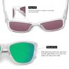 imageMEETSUN Polarized Sunglasses for Women Men Trendy Classic Retro Designer StyleClear Frame  Green Mirrored Lens