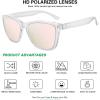 imageMEETSUN Polarized Sunglasses for Women Men Trendy Classic Retro Designer StyleClear Frame  Pink Mirrored Lens