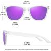imageMEETSUN Polarized Sunglasses for Women Men Trendy Classic Retro Designer StyleClear Frame  Purple Mirrored Lens