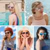 imageMEETSUN Polarized Sunglasses for Women Men Trendy Classic Retro Designer StyleClear Frame  Purple Mirrored Lens