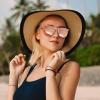 imageMEETSUN Polarized Sunglasses for Women Men Trendy Classic Retro Designer StyleCoffee Frame  Gold Mirrored Lens