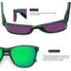 imageMEETSUN Polarized Sunglasses for Women Men Trendy Classic Retro Designer StyleGreen Frame  Green Mirrored Lens