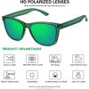 imageMEETSUN Polarized Sunglasses for Women Men Trendy Classic Retro Designer StyleGreen Frame  Green Mirrored Lens