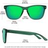 imageMEETSUN Polarized Sunglasses for Women Men Trendy Classic Retro Designer StyleGreen Frame  Green Mirrored Lens