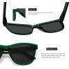 imageMEETSUN Polarized Sunglasses for Women Men Trendy Classic Retro Designer StyleGreen Frame  Grey Lens