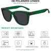 imageMEETSUN Polarized Sunglasses for Women Men Trendy Classic Retro Designer StyleGreen Frame  Grey Lens