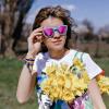 imageMEETSUN Polarized Sunglasses for Women Men Trendy Classic Retro Designer StyleGreen Frame  Pink Mirrored Lens