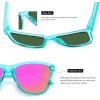 imageMEETSUN Polarized Sunglasses for Women Men Trendy Classic Retro Designer StyleGreen Frame  Pink Mirrored Lens
