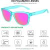 imageMEETSUN Polarized Sunglasses for Women Men Trendy Classic Retro Designer StyleGreen Frame  Pink Mirrored Lens