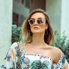 imageMEETSUN Polarized Sunglasses for Women Men Trendy Classic Retro Designer StyleLight Brown Frame  Gradient Brown Lens
