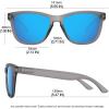 imageMEETSUN Polarized Sunglasses for Women Men Trendy Classic Retro Designer StyleMatte Gray Frame  Blue Mirrored